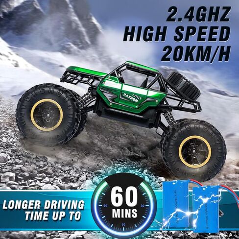 Blue RC Trucks Remote Control Car 1:14 Off Road Monster Truck,Metal Shell Crawler,2.4Ghz 20km/h High Speed All Terrain Hobby Truck in Saudi Arabia