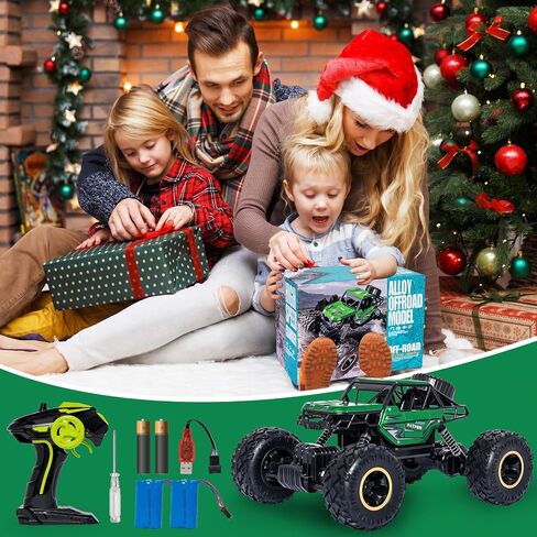 Blue RC Trucks Remote Control Car 1:14 Off Road Monster Truck,Metal Shell Crawler,2.4Ghz 20km/h High Speed All Terrain Hobby Truck in Saudi Arabia