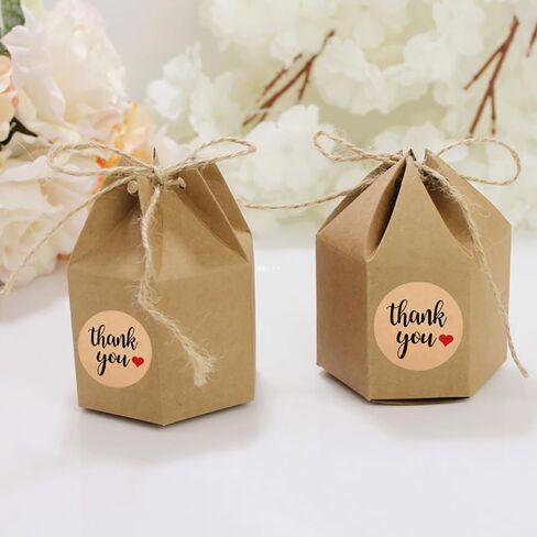 2 Rolls/1000Pcs Thank You Stickers Self Adhesive Kraft Paper Label Stickers for Gift Wrapping Baking Wedding Birthday Party Christmas, 25mm in Saudi Arabia