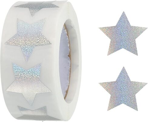 MECCANIXITY 1 Roll Glitter Star Stickers 1 Inch DIY Adhesive Sparkling Labels for Notes, Greeting Cards, Gift Boxes, 500 Count/Roll Red Powder in Saudi Arabia