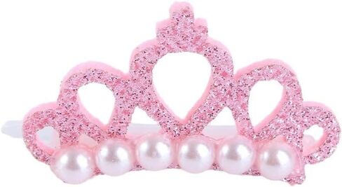 1 Pc Pet Small Dogs Cat Faux Pearl Crown Shape Bows Hair Accessories, Pets Hair Clips Dog Accessories DIY Pet Grooming Supplies Apparel Accessories (Rose Red) in Saudi Arabia