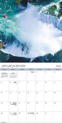 2025 Niagara Falls Wall Calendar & Push Pins in Saudi Arabia