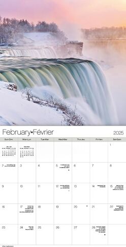 2025 Niagara Falls Wall Calendar & Push Pins in Saudi Arabia
