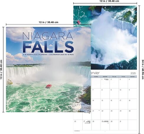 2025 Niagara Falls Wall Calendar & Push Pins in Saudi Arabia