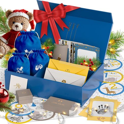 Ultimate Baby Keepsake Box for Boys & Girls - Unique New Parents Gifts for Couples - 10 Beautiful Keepsake Ideas Inside - Perfect for Expecting Parents, Baby Shower, Gift for Mom to Be - Beige in Saudi Arabia