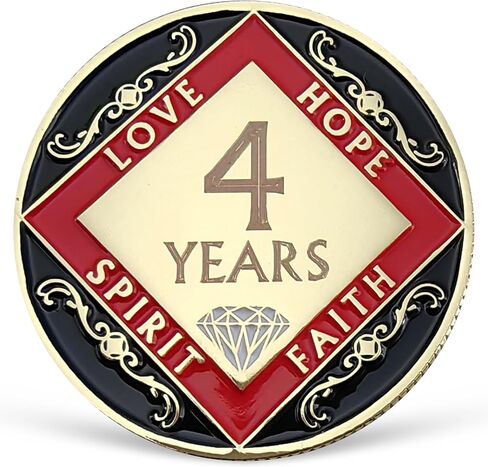 4 Year NA Medallion Four Year Recovery Chip for NA AA 12 Step Narcotics Anonymous Coin Anniversary Token Clean and Sober Gifts for Men Women Celebrating Sobriety and Addiction Recovery in Saudi Arabia