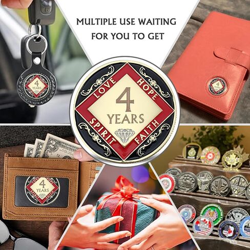 4 Year NA Medallion Four Year Recovery Chip for NA AA 12 Step Narcotics Anonymous Coin Anniversary Token Clean and Sober Gifts for Men Women Celebrating Sobriety and Addiction Recovery in Saudi Arabia