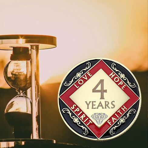 4 Year NA Medallion Four Year Recovery Chip for NA AA 12 Step Narcotics Anonymous Coin Anniversary Token Clean and Sober Gifts for Men Women Celebrating Sobriety and Addiction Recovery in Saudi Arabia