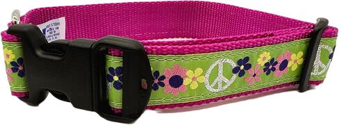 Heavy Duty Adjustable Dog Collar or Dog Leash - Ideal Dog Collars and Leashes Come in Different Sizes for Dogs from X-Large to X-Small. Groovy BOHO (Large Collar 1.25 inch Wide) in Saudi Arabia