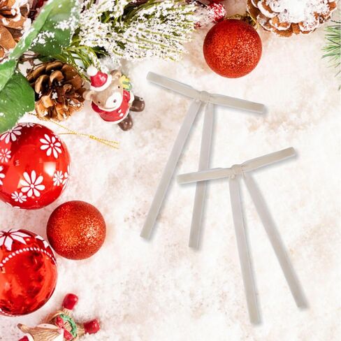 30 Pcs White Velvet Christmas Bows 5 x 7 Inch Rustic Vintage Wedding Velvet Ribbon Gift Bows for Tree Wreath Garland Home Decor Indoor Outdoor Decorations (White) in Kuwait