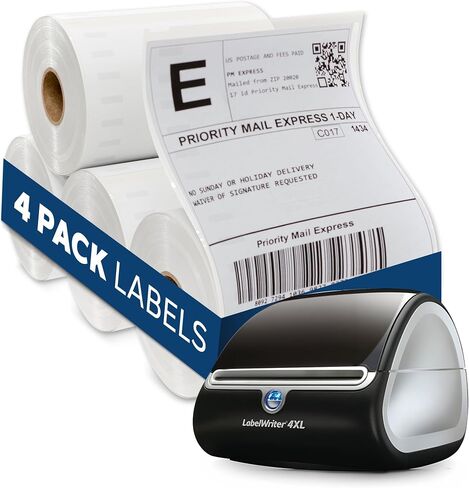 4x6 Thermal Labels Roll - Compatible with Dymo 4XL or Rollo 4x6, Perforated Strong Adhesive, Replaces Dymo 1744907, 250 Per Roll in Saudi Arabia