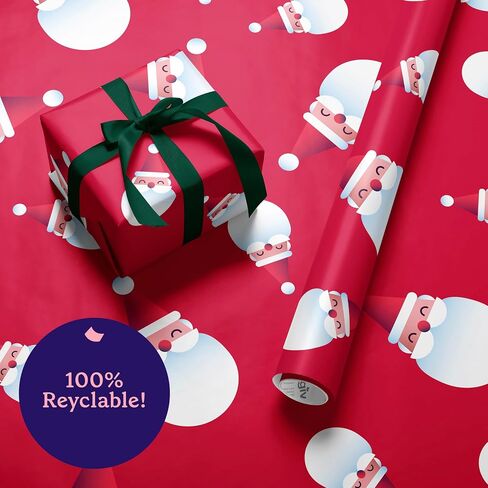 Givewrap® The Gift Wrap that Gives to Charity. 6 Rolls of HoHoHo Wrapping Paper, 100% Recyclable (Each roll 3m x 70cm) in Saudi Arabia