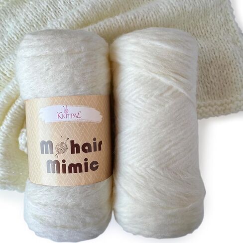 Double The Fun: Mohair Mimic Yarn - 2-Pack (524 yds/300 g) - Bulky Weight #5 - Luxurious Texture - Dolphin Gray in Saudi Arabia