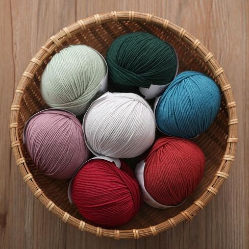 غزل صوف ميرينو، مضاد للوبر، وزن رياضي، للحياكة والحياكة سترات الوشاح DIY، 3.52 أونصة/100 جم، (لكل خصلة 1.76 أونصة 150 ياردة) - كاكي in Kuwait