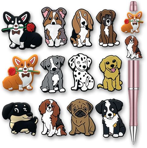 Dog Silicone Focal Beads for Pens, Focal Beads Bulk for Bead Pens Keychain Jewelry Making in Saudi Arabia