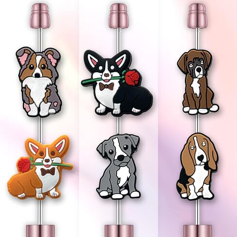 Dog Silicone Focal Beads for Pens, Focal Beads Bulk for Bead Pens Keychain Jewelry Making in Saudi Arabia
