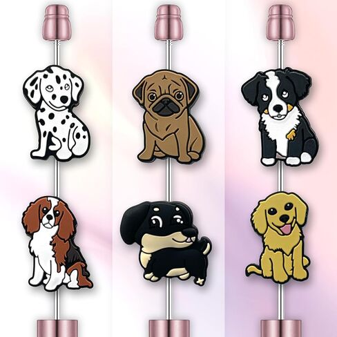 Dog Silicone Focal Beads for Pens, Focal Beads Bulk for Bead Pens Keychain Jewelry Making in Saudi Arabia