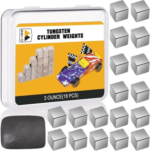 BBTO 3 Ounce Tungsten Cubed Weights and 1 Ounce Tungsten Putty Incremental Derby Weight Compatible with Pinewood Car Derby Weights for Maximum Speed in Saudi Arabia