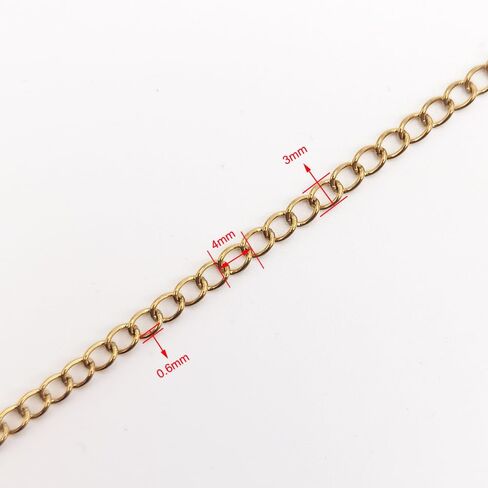 INSPIRELLE 30 Foot Stainless Steel Curb Chains 3mm Tarnish Resistant Extender Chain for Bracelet Necklace Jewelry Making in Saudi Arabia