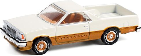 1980 تشيفي إل كامينو SS سوبر سبورت أبيض وذهبي Greenlight Muscle Series 26 1/64 Diecast نموذج سيارة من Greenlight 13310 C in Kuwait