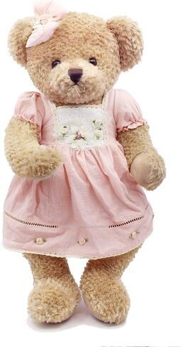 Oitscute Big Baby Teddy Bear with Cloth Cute Stuffed Animal Soft Plush Toy 25" (Pink&Brown) in Kuwait