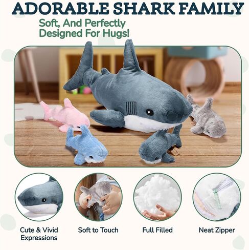 Wonder Products Shark Plush - حيوان القرش المحشو - لعبة حيوان القرش القطيفة للأطفال الصغار لعبة سمك القرش المحشوة - حيوان بحري لطيف ومحبوب للأطفال - ديكور وهدية للأطفال - أزرق ناعم in Saudi Arabia