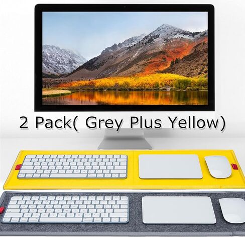 KISLANE 2 Pack Keyboard Mat Compatible with iMac Magic Keyboard, Magic Mouse, Magic Trackpad, 2 Pieces Mini Keyboard Mat for Easy Moving (Grey+Light Purple) in Kuwait