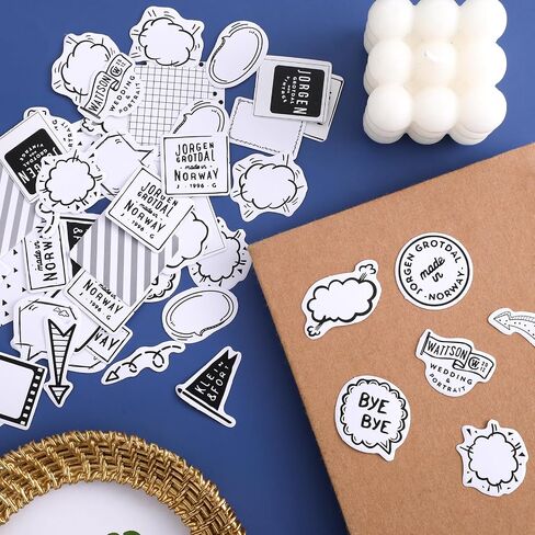 184 PCS Dialog Box Paper Stickers White & Black Thought Bubble Stickers Self-Adhesive Assorted Style Dialog Box Stickers for Scrapbooking Notebook -4 Boxes in Saudi Arabia