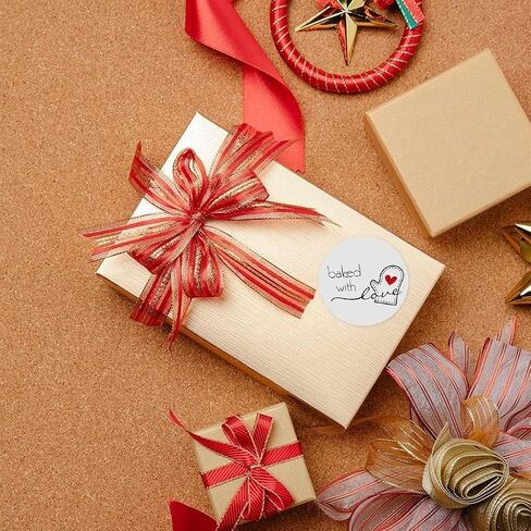 500Pcs/Roll Baked with Love Adhesive Stickers, Round Baking Stickers Bakery Bags Label Stickers Candle Packaging Sticker Labels,Labels and Stickers, Office and School Supplies in Saudi Arabia