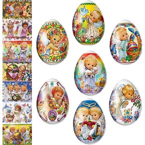 Easter Egg Decorating Kit - Thermo Heat Shrink Sleeve Decoration Easter Egg Wraps - Pysanka Pysanky Patterns - Egg Stickers