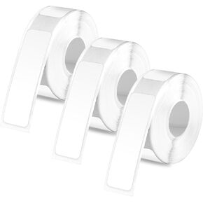 480pcs/3 Rolls Self-Adhesive Label Tapes for Phomemo D30, 14x50mm White Label Maker Tape Thermal Paper Sticker Roll for School Home Office Supplies