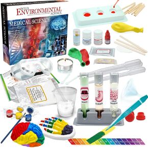 WILD ENVIRONMENTAL SCIENCE Medical Science - STEM Kit for Ages 8+ - Make a Test-Tube Digestive System, Extract DNA, Create Anatomical Models and More!, Multi (WES120XL)