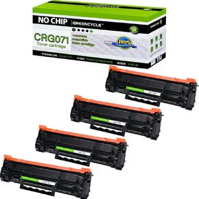 greencycle 4PK 071 Compatible Toner Cartridge Replacement for Canon CRG 071 CRG-071 Use with LBP122dw LBP122 LBP120 MF270 Mf272dw Mf273dw Mf275dw Printer (Black, 1200Pages,No Chip)