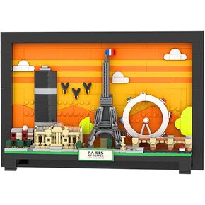 DAHONPA Paris City Postcard Building Sets 598 pcs - World Famous Architectural Model Wall Art Crafts Ideas, Painting Frame for Room Decor, Toys Gifts for Kids and Adults