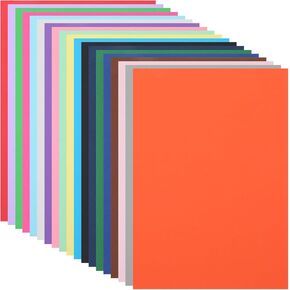 100 Sheets Colored Cardstock 8.5 x 11 180gsm/65lb 20 Assorted Colors Construction Paper Multi Color Colorful Card Stock Paper for Crafts, Card Making, Scrapbooking, DIY, School Supplies