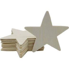 Creative Hobbies® 3.5 Inch Unfinished Wooden Shapes - Ready to Paint or Decorate Star Shape | 12 Pack