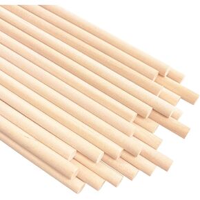 Sunbelt Wooden Dowel Rods, Unfinished Hardwood Sticks, for Arts and Crafts-36 Long, (25 Pieces in a Bundle) (3/4" Diameter)
