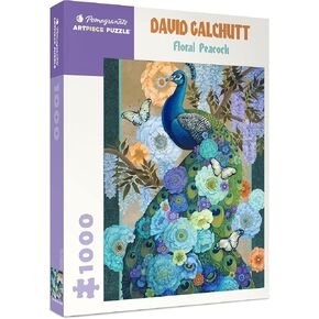 Pomegranate 1000-Piece Jigsaw Puzzle for Adults, David Galchutt's Floral Peacock, Matte Finish, Snug Fit
