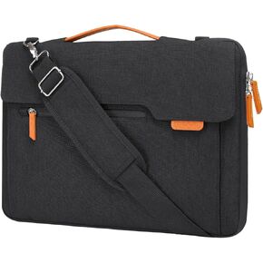 MOSISO 360 Protective Laptop Shoulder Bag, Computer Bag, Flapover Bag with Fully Open Zipper&Handle&Pockets&Belt