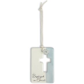 DEMDACO Baptism Pink and White 2.75 Inch Ceramic Boxed Collectible Keepsake Token