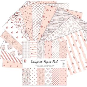 36 Sheets 12x12 Rose Gold Cardstock Scrapbook Decorative Paper for Card Making Journaling Origami Scrapbook Paper Scrapbooking Supplies