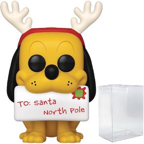 POP Disney Holiday: Reindeer Pluto Funko Vinyl Figure (Bundled with Compatible Box Protector Case), Multicolored, 3.75 inches