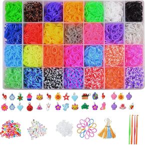 DDCOWP 11000+ Rubber Band Loom Bracelet Kit,Loom Bracelet Making kit,Best Gifts for Birthday and Christmas with, Rubber Band Refill Kit for