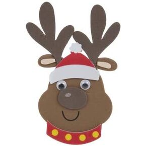 Reindeer Foam Craft Kit for Kids- Makes 12-Christmas Holiday Great Classroom Activity