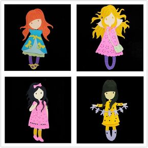 4pcs Girls Cutting Dies Metal Scrapbooking Stencils Die for DIY Embossing Photo Album Decorative DIY Paper Cards Making Gifts