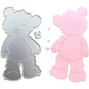 Metal Cutting Dies Teddy Bear Die Cuts for Card Making Bear Dies Animal Die Background Embossing Frame Stencils Template DIY Scrapbooking Album Paper Decor
