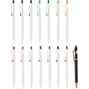 Zebra Pen Sarasa R 0.4mm Gel Retractable Ink Pens 14 Colors Set JJS29-R1-14C Japan Import With Kanji LOVE Sticker, : Black,Blue, Sky Green, Fresh Orange, Red, Pink, Magenta, Violet, Blugray, Green