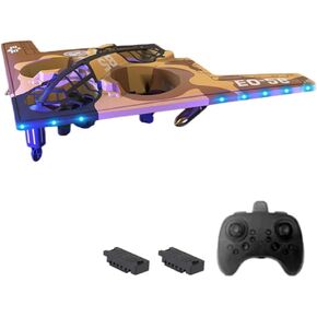 GoolRC RC Plane 6 Channel Remote Control Airplane, B-2 Stealth Bomber Fighter, 2.4GHz 6-Axis Gyro RC Airplane with 3D Flips, RC Aircraft with LED Light and 2 Batteries for Beginners and Adults (Brown)