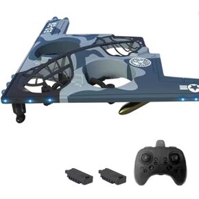 طائرة GoolRC RC بـ 6 قنوات للتحكم عن بعد، B-2 Stealth Bomber Fighter، 2.4 جيجا هرتز 6 محاور جيروسكوبية RC مع تقلبات ثلاثية الأبعاد، طائرة RC مع ضوء LED وبطاريتين للمبتدئين والكبار (بني)