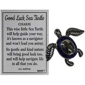 Ganz Good Luck Sea Turtle Pocket Charm with Story Card (Royal)